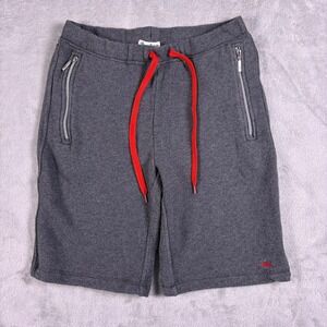 Tommy Bahama Men's M Gray Lounge Shorts Zip Pockets Drawstring Cotton Terry